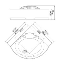 Акриловая ванна Gemy G9082 B 152х152