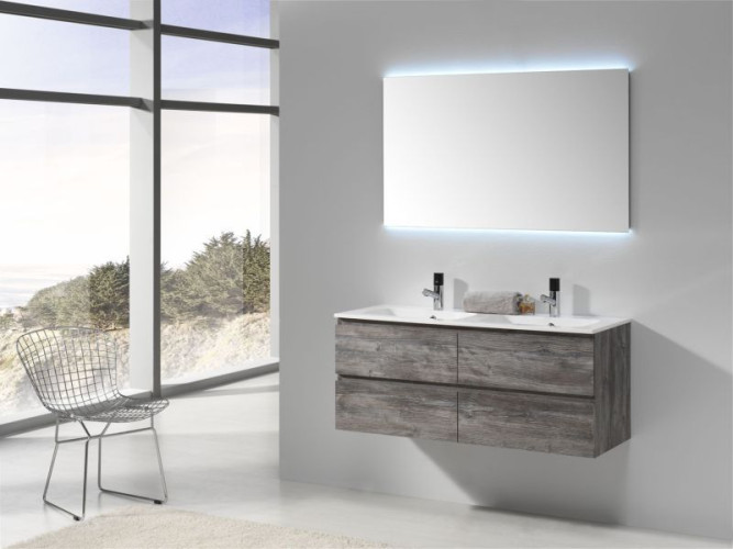 IBX YASMIN, тумба 120 см под двойную раковину, 4 ящика, цвет белый глянцевый лак