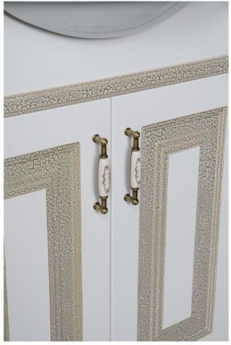 Тумба с раковиной Aquanet Валенса 70 белый краколет/золото