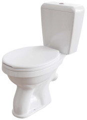 Унитаз-компакт EKOKERAMA CLASSICO 375х630х750 косой выпуск, сиденье полипропилен, белый (0401)