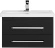 Тумба с раковиной Aquanet Сиена 70 черный (подвесной 2 ящика)
