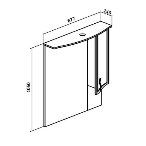 Зеркальный шкаф Runo Севилья 85 правый
