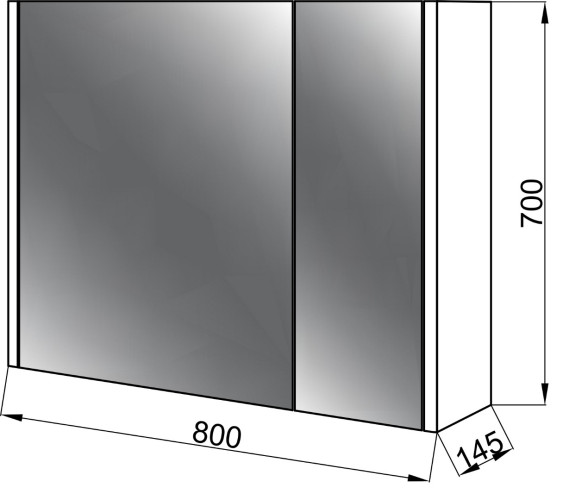 Зеркальный шкаф в ванную Ceruttispa Пьемонт 80 (без подсветки)