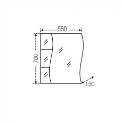Зеркальный шкаф СанТа Волна 55