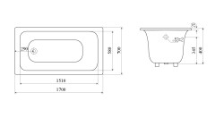 Чугунная ванна Ceruttispa Cristina 1700х700х400
