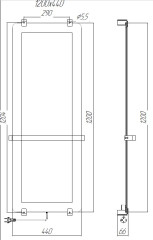 Полотенцесушитель электрический Allen Brau Infinity 120x44 с рейлингом и креплением 305020