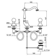 Смеситель для раковины Webert Karenina KA750202065, бронза