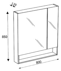 THE GAP ORIGINAL Шкаф зеркальный 800 мм, белый