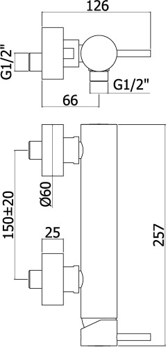 Смеситель для ванны с душем Paffoni Light LIG168NO
