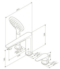 Смеситель на борт ванны AM PM Inspire F5001300