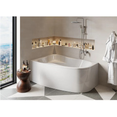 Ванна акриловая VAGNERPLAST MELITE асимметричная, 160х105 см, левая, белая (VPBA163MEL3LX-04)