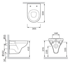 Унитаз AM PM Gem C901738SC подвесной