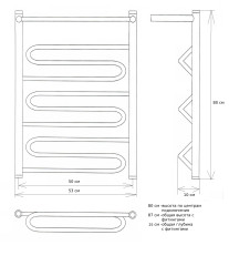 Полотенцесушитель водяной Двин форма лесенка 80х50, цвет Хром (4627086025589)