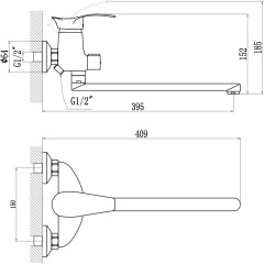 Смеситель для ванны Savol S-T2206 хром