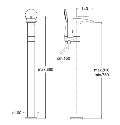 Смеситель Cristina Bollicine BO 190