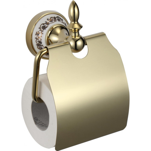 Держатель для туалетной бумаги с крышкой Savol S-06851B золото