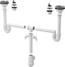 Сифон для двойной кухонной мойки Alcadrain универсальный, белый (A8000)