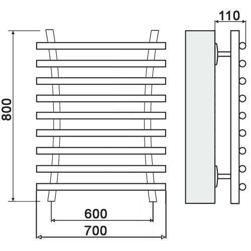 Полотенцесушитель Ника BAMBOO ЛБ-8 80/60