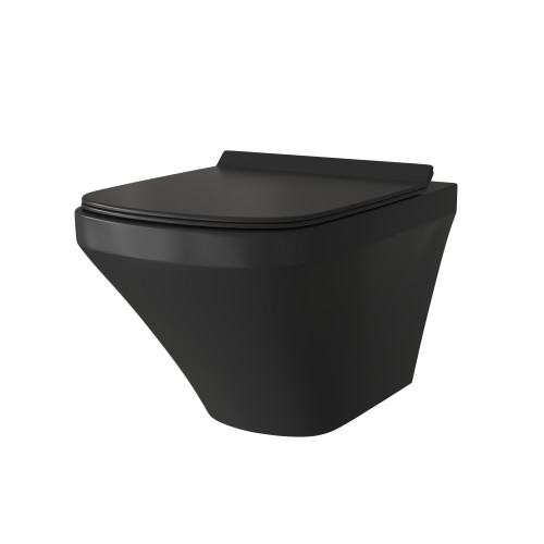Унитаз Grossman GR-4440BMS (540*370*365) ЧЕРНЫЙ МАТОВЫЙ подвесной БЕЗОБОДКОВЫЙ с тонкой крышкой