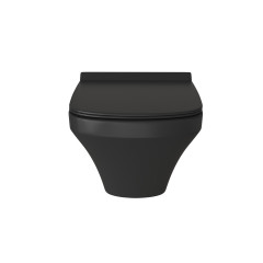 Унитаз Grossman GR-4440BMS (540*370*365) ЧЕРНЫЙ МАТОВЫЙ подвесной БЕЗОБОДКОВЫЙ с тонкой крышкой