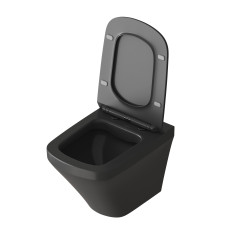 Унитаз Grossman GR-4440BMS (540*370*365) ЧЕРНЫЙ МАТОВЫЙ подвесной БЕЗОБОДКОВЫЙ с тонкой крышкой