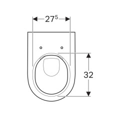 Унитаз ACANTO подвесной, безободковый, 510 мм, белый (500.600.01.2)