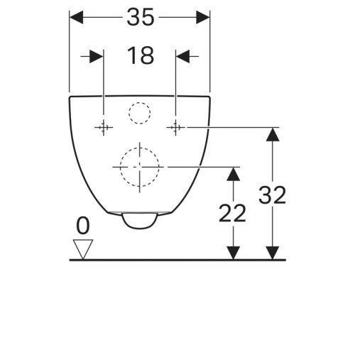 Унитаз ACANTO подвесной, безободковый, 510 мм, белый (500.600.01.2)
