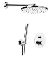 Daniel Tokyo, душевой комплект на 2 потребителя, с кронштейном 30 см и круглым верхним душем 20 см, цвет белый матовый