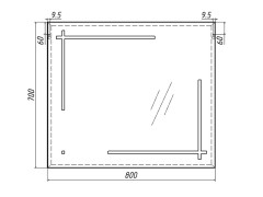 Зеркало Ray 80  black с подсветкой Sansa