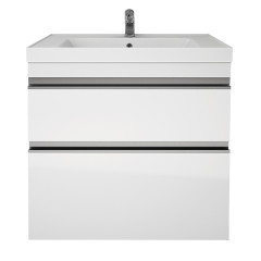 Тумба GRACE PLUS, 90 см, подвесная/напольная, 2 ящика, с опорами, белый глянец