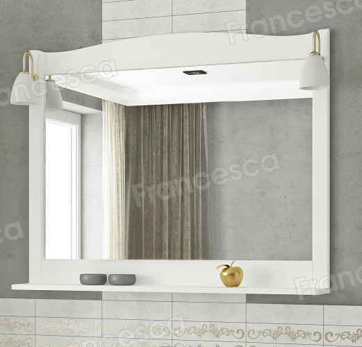 Зеркало Francesca Империя 100 белый полотно (со светильниками)