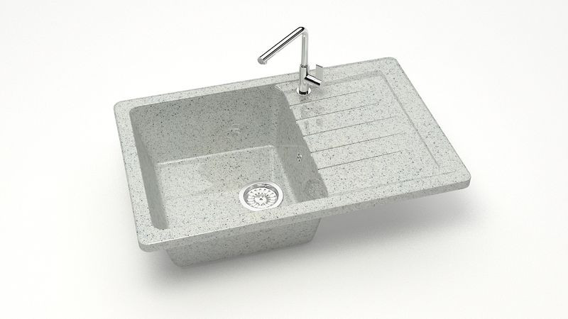 Мойка прямоугольная (740х490х210) Энди Z16Q10(светл.сер.)