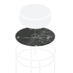 Столешница Artceram Vogue 2.0 440*440 black &amp; gold