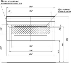 Комплект мебели для ванной Aquanet Верона NEW 90 черный (подвесной 2 ящика)