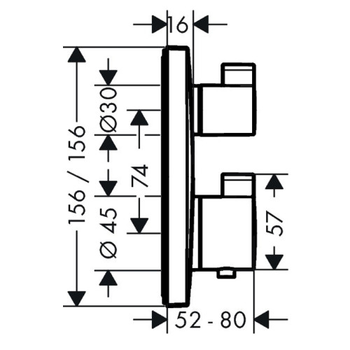 Hansgrohe Ecostat Square 15714140 Термостат для 2 потребителей, шлифованная бронза