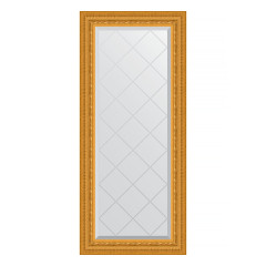 Зеркало настенное с гравировкой EVOFORM в багетной раме сусальное золото, 55х124 см, BY 4052