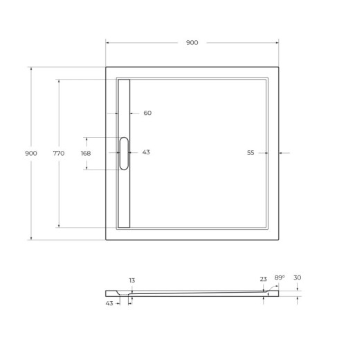 Экран для поддона из искусственного мрамора CEZARES TRAY-AS-A-100-100-SCR-NERO