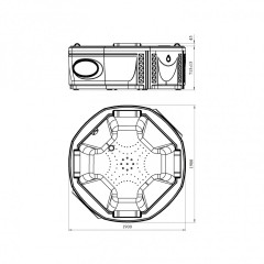 Акриловая ванна Radomir Fra Grande Фарнезе 190x190 с гидромассажем