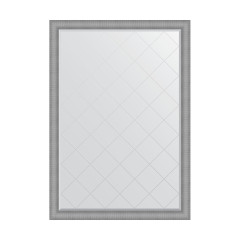 Зеркало настенное с гравировкой EVOFORM в багетной раме серебряная кольчуга, 132х187 см, BY 4552