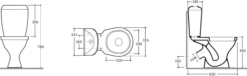Унитаз - компакт КЕРАМИН Симпл Алкапласт 355х630х780 напольный, мягкое сиденье в комплекте, белый (CS00077210)