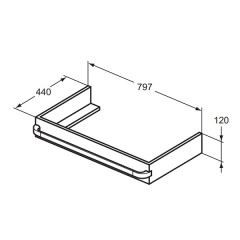 Декоративный модуль Ideal Standard TONIC II для подвесного монтажа. 80 см, белый (R4311WG)