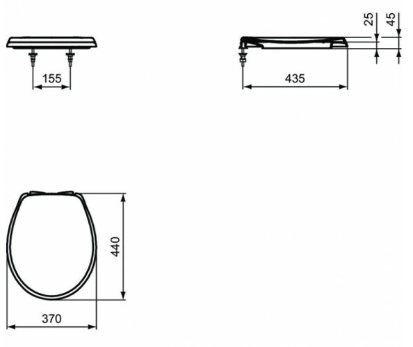 Крышка-сиденье для унитаза Ideal Standard Eurovit с микролифтом, белое (W303001)