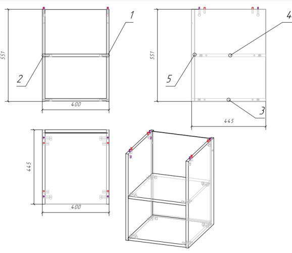 Модуль для тумбы Cersanit MODUO 40 44,7x20 дуб