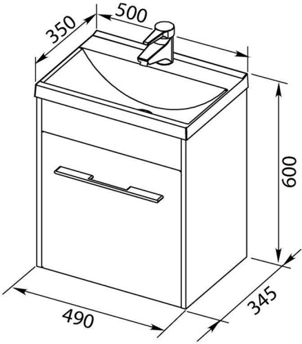 Тумба под раковину Aquanet Августа 50 белый