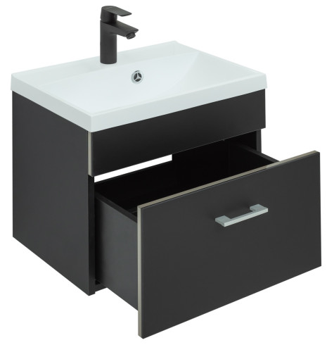 Тумба под раковину Aquanet Верона 50 черный матовый