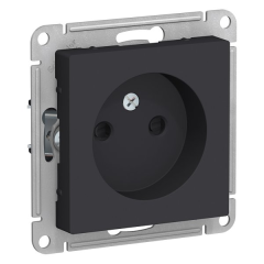 Розетка без заземления со шторками, 16А, механизм, КАРБОН Schneider Electric ATLASDESIGN ATN001049