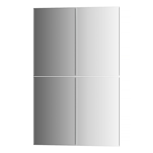 Зеркальная плитка с фацетом 5 мм - комплект 4 шт прямоугольник 20х30 см; серебро Refractive EVOFORM BY 1442