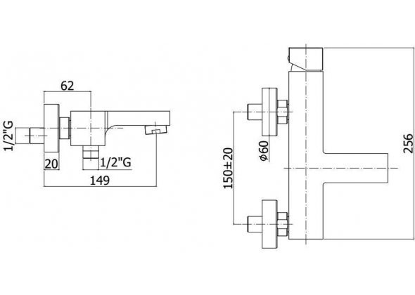 Смеситель для ванны Paffoni ELLE без душ.набора, хром (EL022CR)