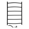 Полотенцесушитель электрический ВИД 4 80х50 левый, СНШ, черный матовый(RAL 9005), (Ferrum), Маргроид