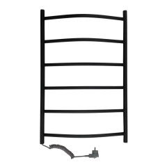 Полотенцесушитель электрический ВИД 4 80х50 левый, СНШ, черный матовый(RAL 9005), (Ferrum), Маргроид